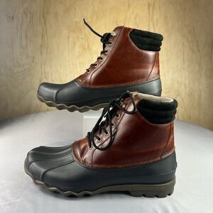 Sperry Top-Sider STS10548 Men's 10.5 Brown Waterproof Leather Duck Boots Lace Up
